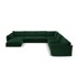MAZZINI SOFAS Tamno zelena baršunasti kutna garnitura (s desnim kutom/u obliku slova "U") Vanda, 384x284x85 cm